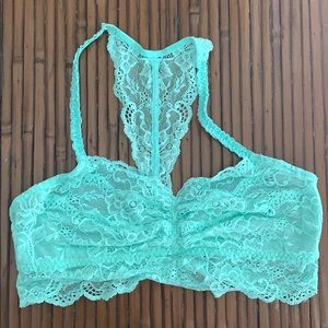 PINK Large Mint Racerback Lace Bralette